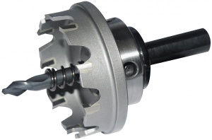 Sierras perforadoras con broca piloto autocentrante para perforar puertas de armarios eléctricos, paneles de baja tensión, armarios eléctricos y chapas de acero, acero inoxidable, aluminio y plásticos